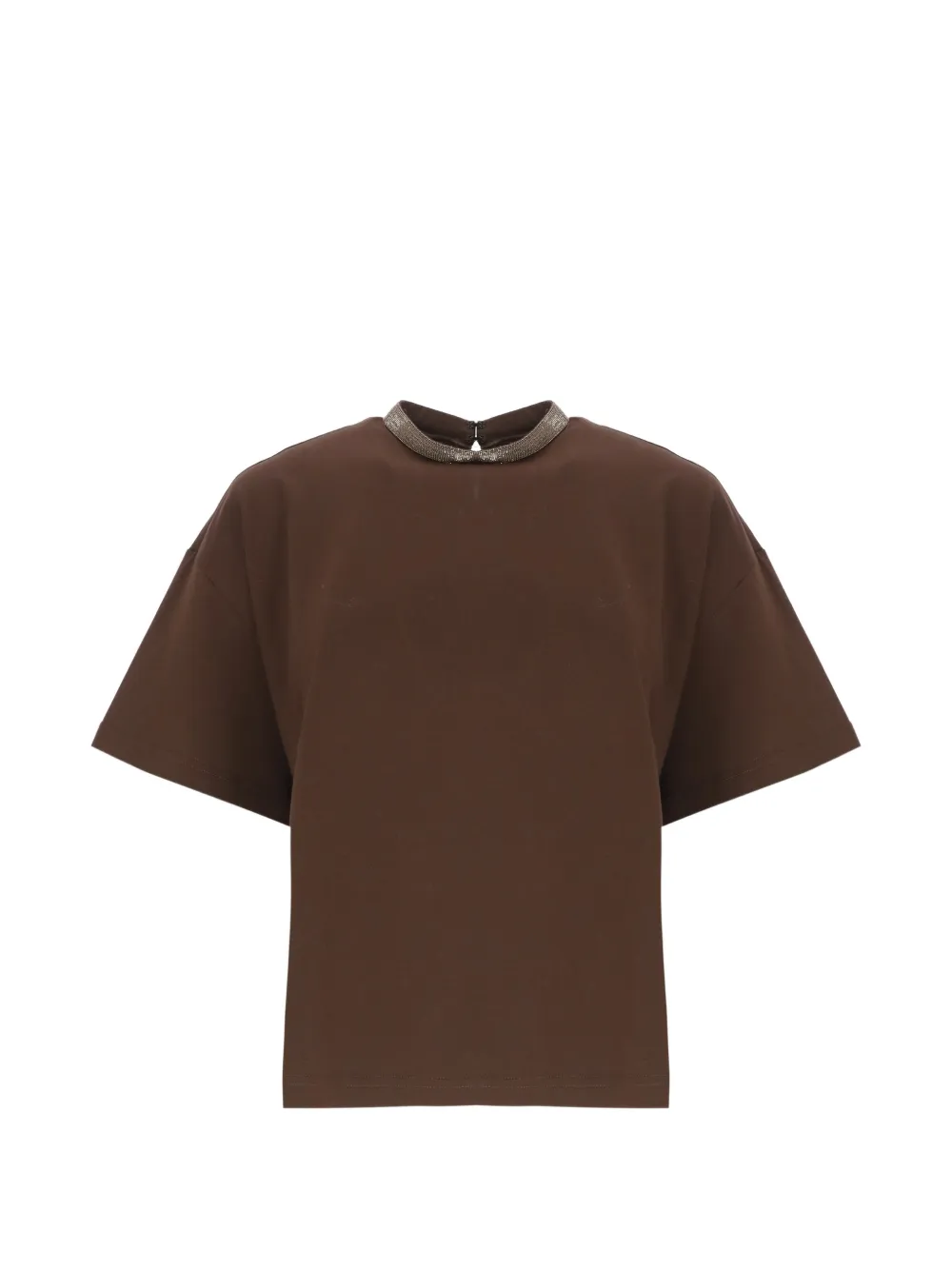 Fabiana Filippi beaded short-sleeve T-shirt - Marrone