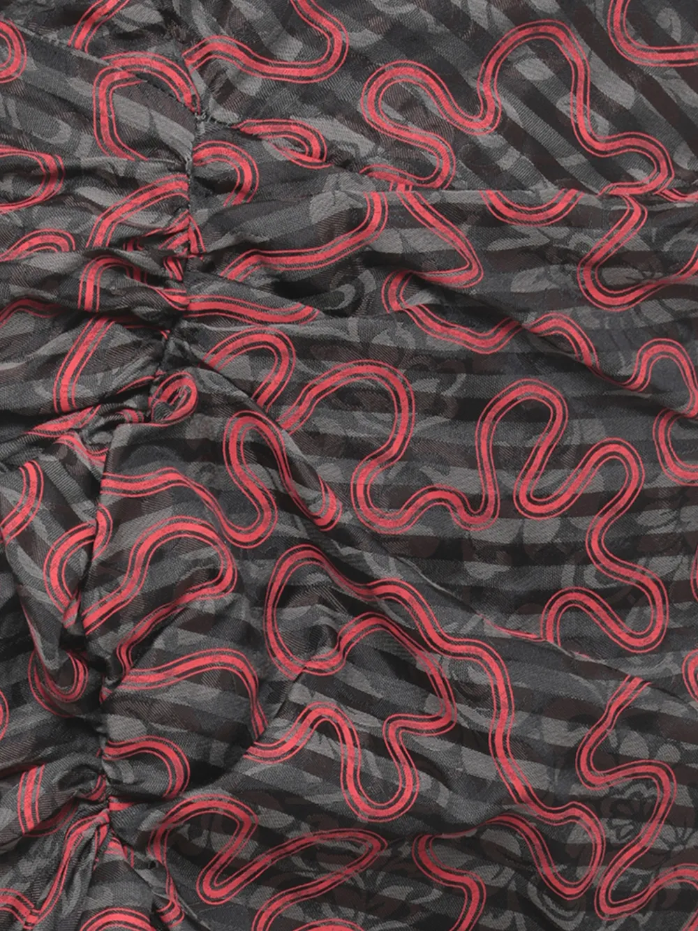 Vivienne Westwood Gedrapeerde midi-jurk met print Rood