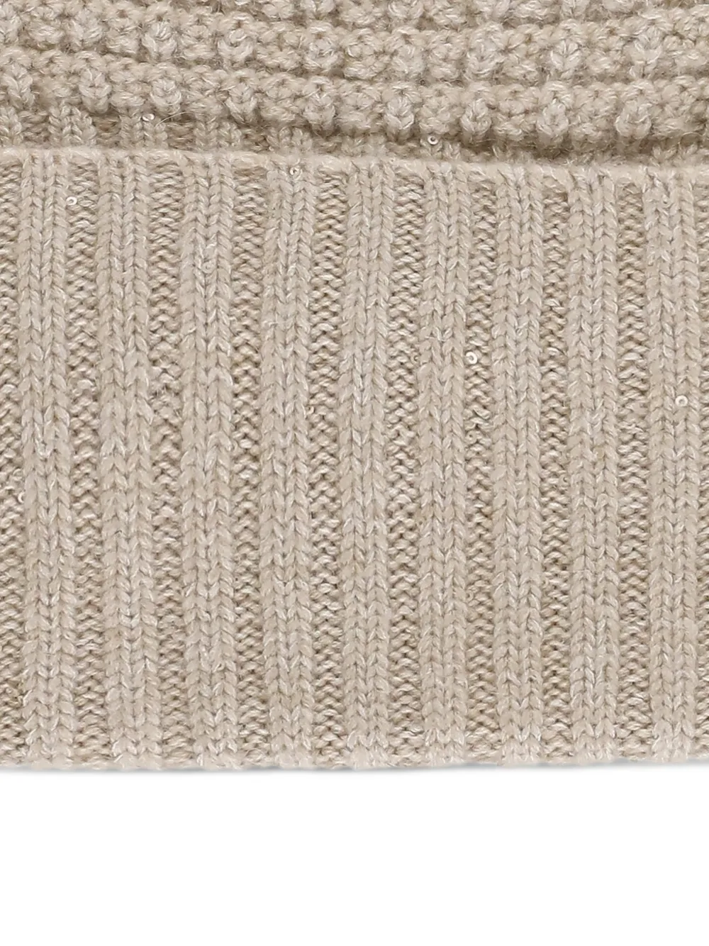 Fabiana Filippi Gebreide muts Beige