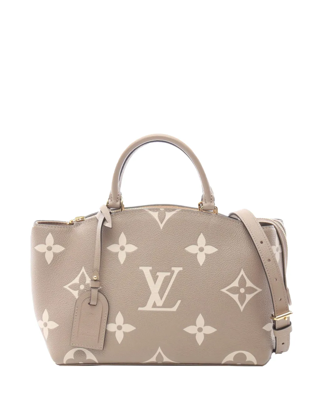 Louis Vuitton Pre-Owned Borsa a tracolla Petit Palais MM in pelle Empreinte bicolore Monogram Giant 2021-2025 - Marrone
