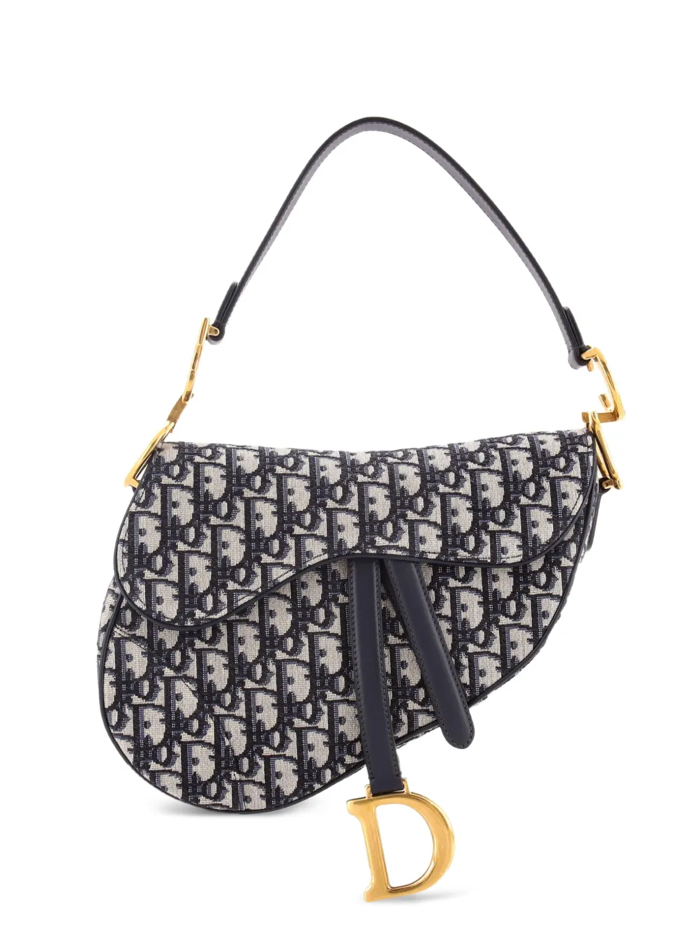 Christian Dior Pre-Owned Saddle Handbag Oblique Canvas Medium shoulder bag - Blu