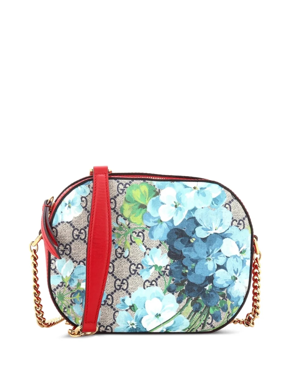 Gucci Pre-Owned Chain Blooms Print GG Coated Canvas Mini crossbody bag - Blu