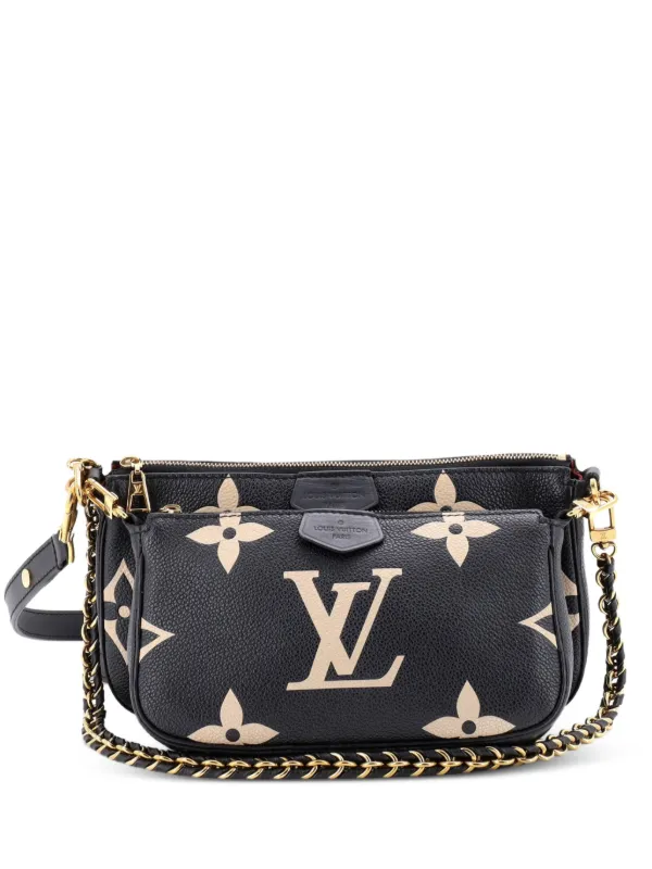 Louis Vuitton Pre-owned Multi Pochette Accessoires Bicolor Monogram Empreinte Giant Crossbody Bag in Black