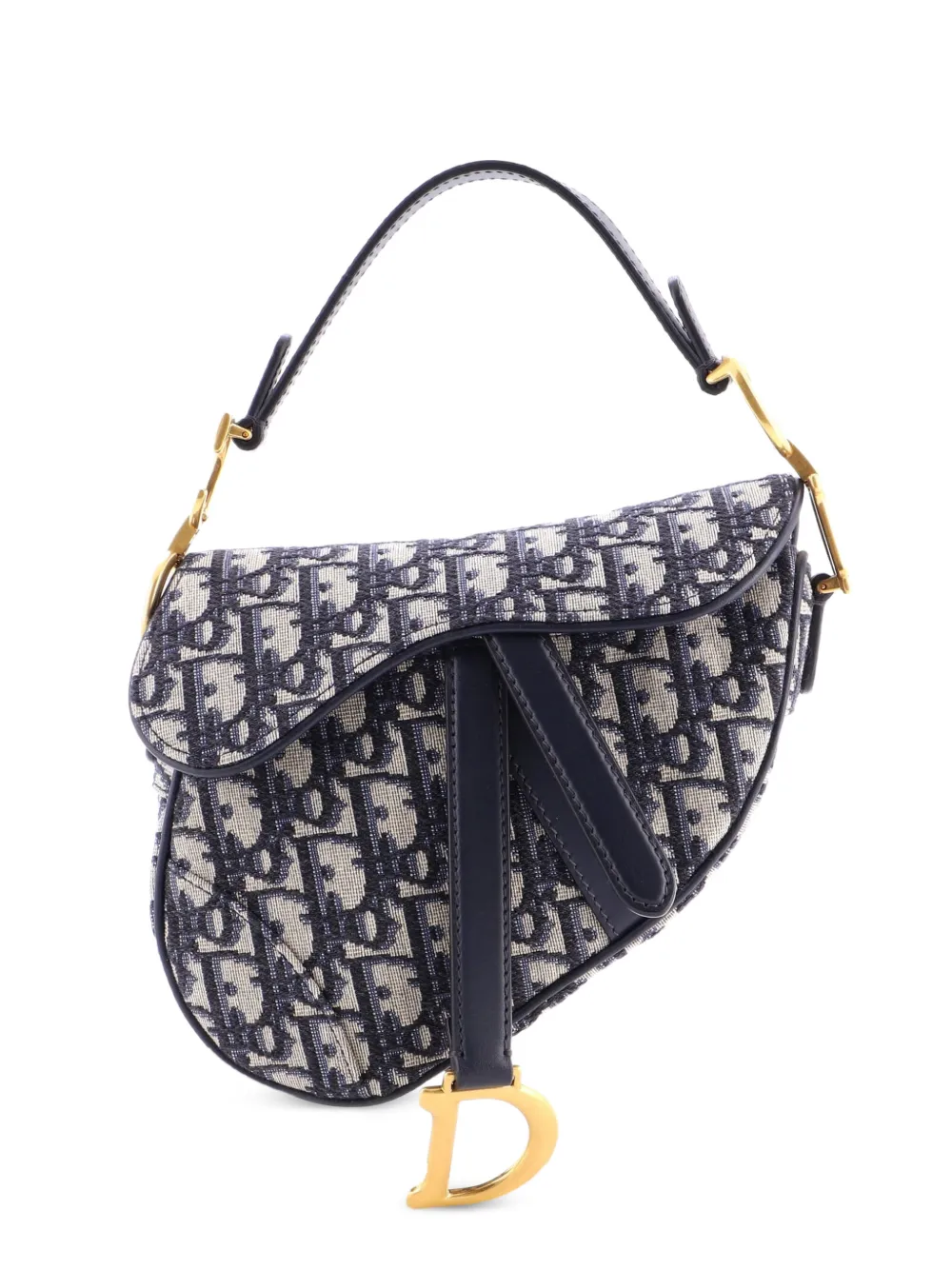 Christian Dior Pre-Owned Saddle Handbag Oblique Canvas Mini shoulder bag - Blu