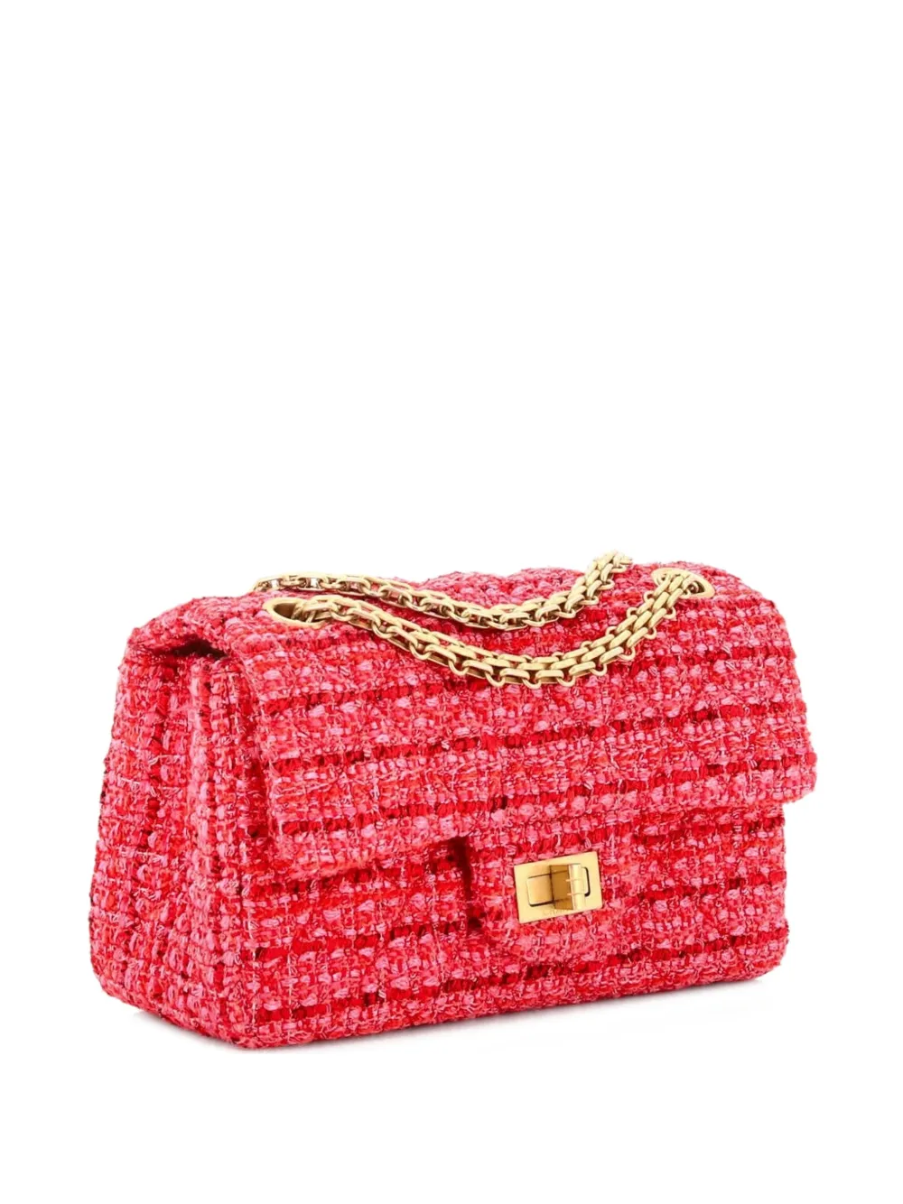 CHANEL Pre-Owned Reissue 2.55 Flap Bag Quilted Tweed Mini crossbody bag - Rosso