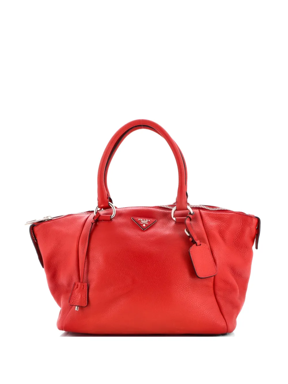 Prada Pre-Owned Double Handle Vitello Daino Large satchel - Rosso