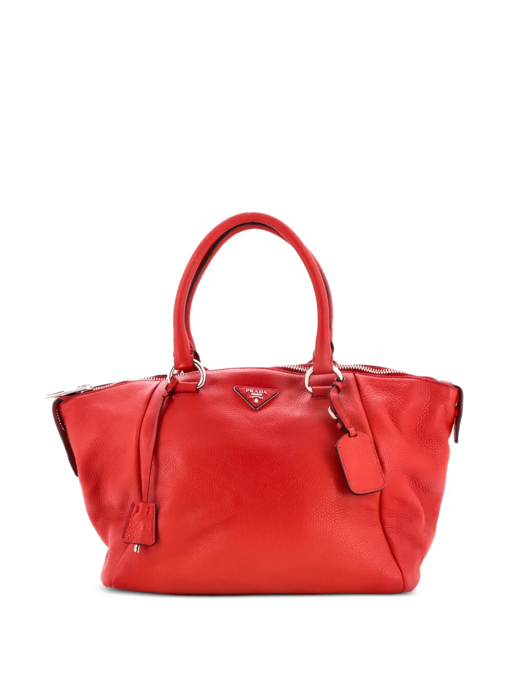 Prada Pre-Owned Double Handle Vitello Daino Large satchel - Rosso