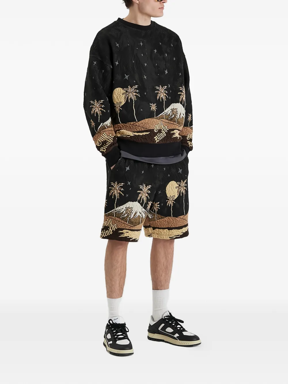 Only the Blind Sepia Mountain shorts Zwart