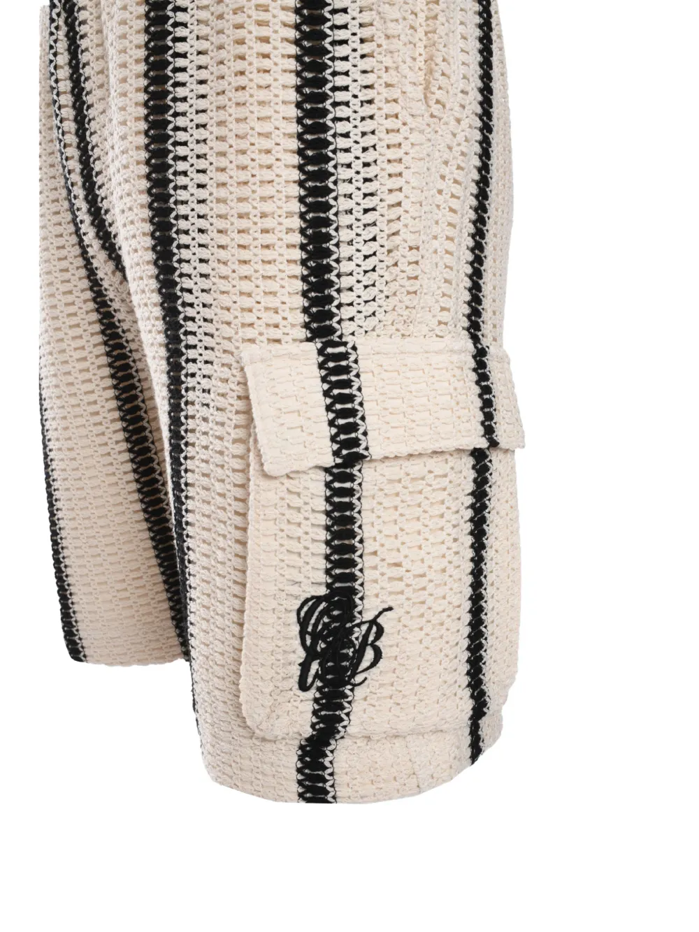 Only the Blind Desert gestreepte gehaakte shorts Beige