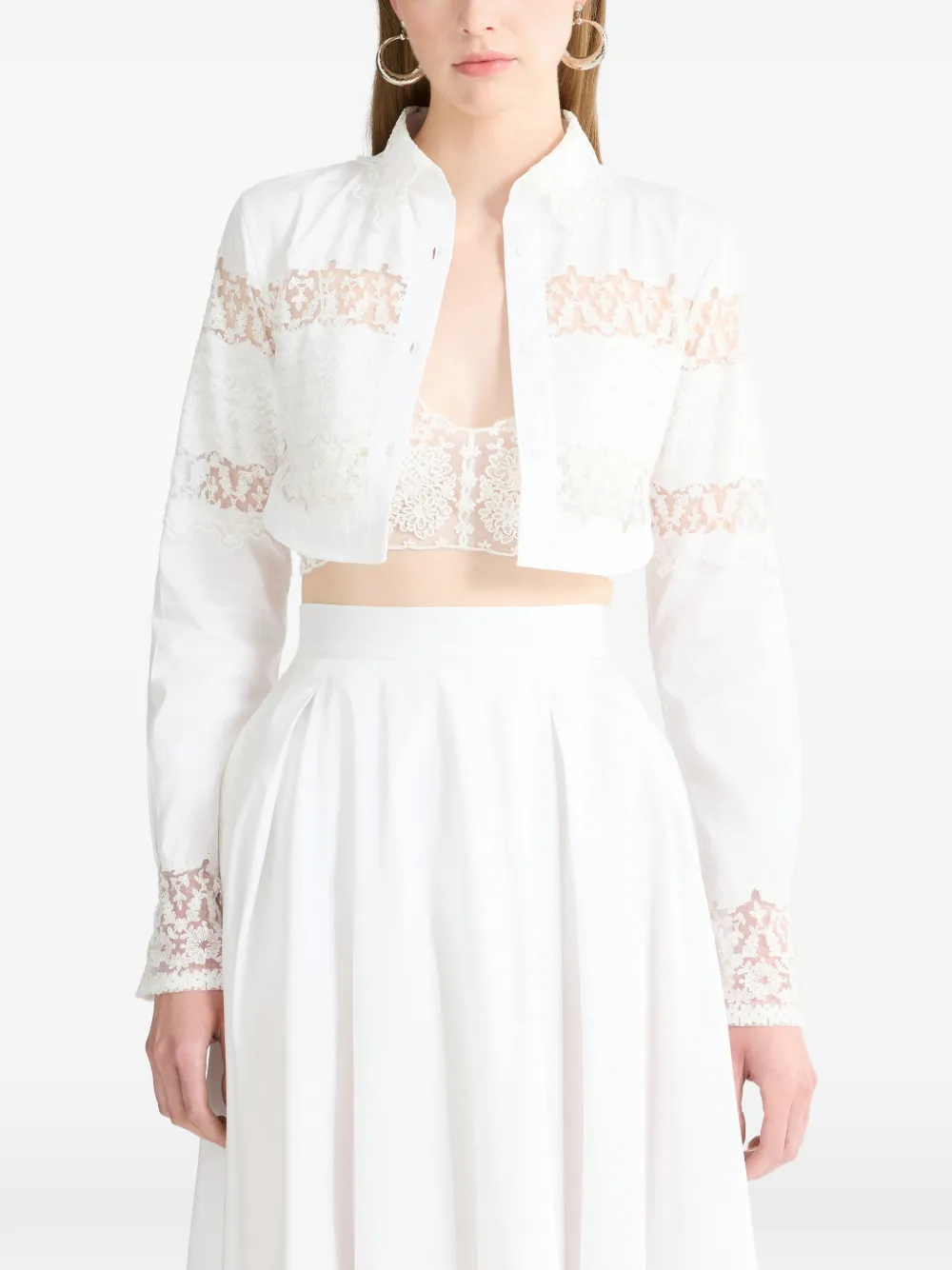 Ermanno Scervino Cropped blouse Wit