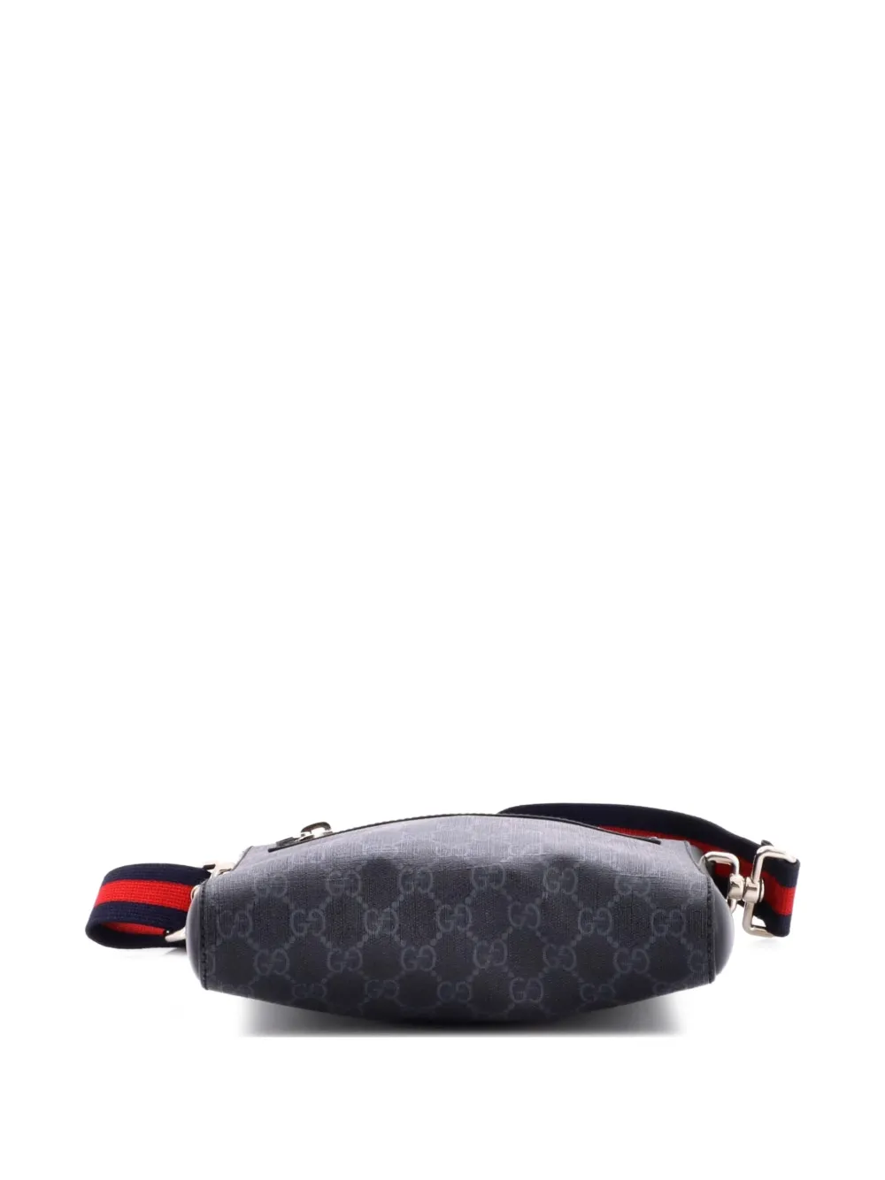 Gucci Pre-Owned Web Strap Front Zip Messenger Bag GG Coated Canvas Small crossbody bag - Nero