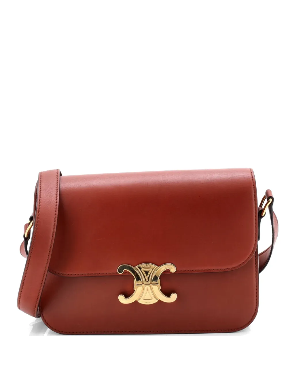 Celine Pre-Owned Triomphe Shoulder Bag Smooth Calfskin Medium crossbody bag - Marrone