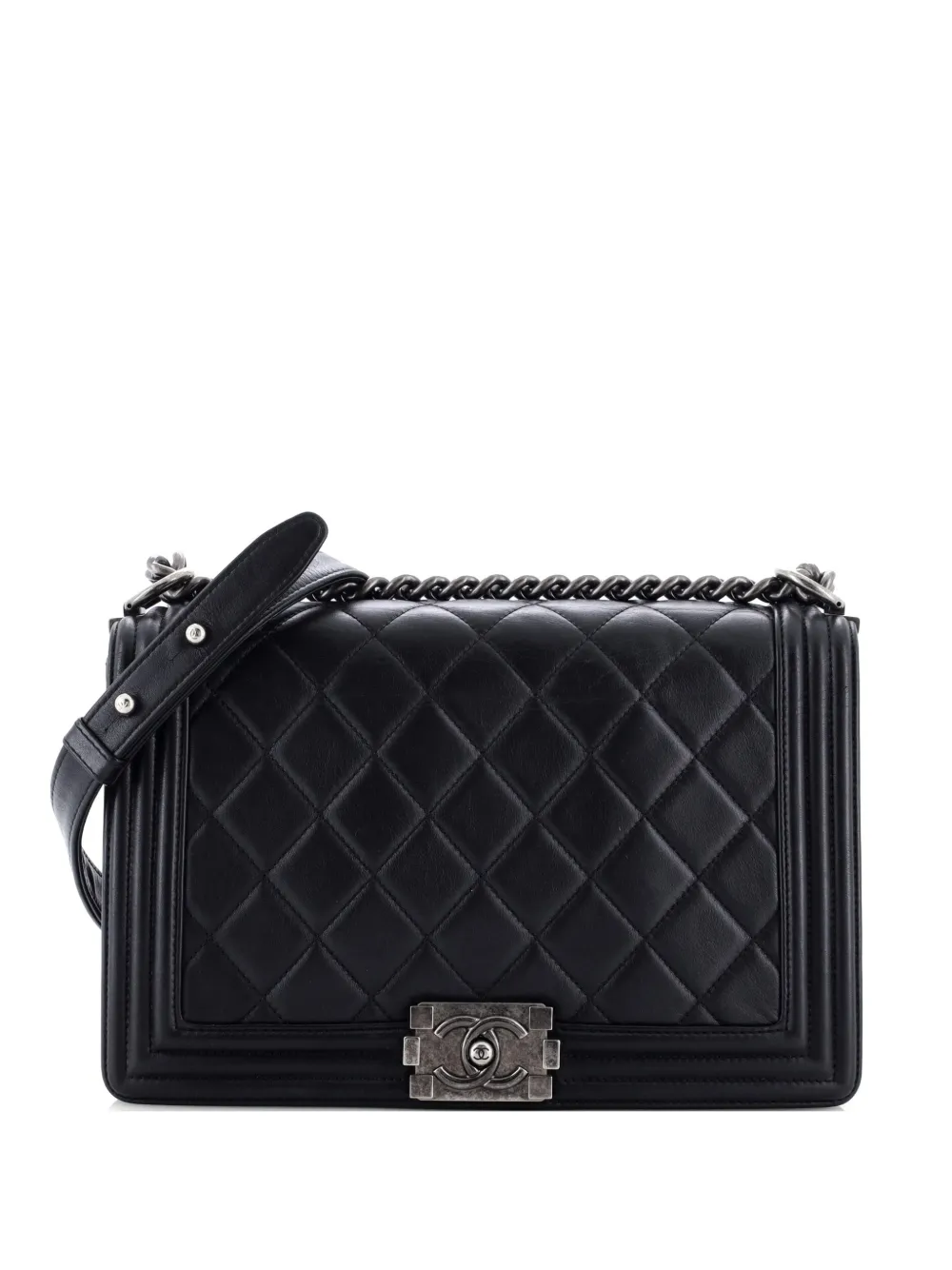 CHANEL Pre-Owned Boy Flap Bag Quilted Calfskin Old Medium shoulder bag - Nero
