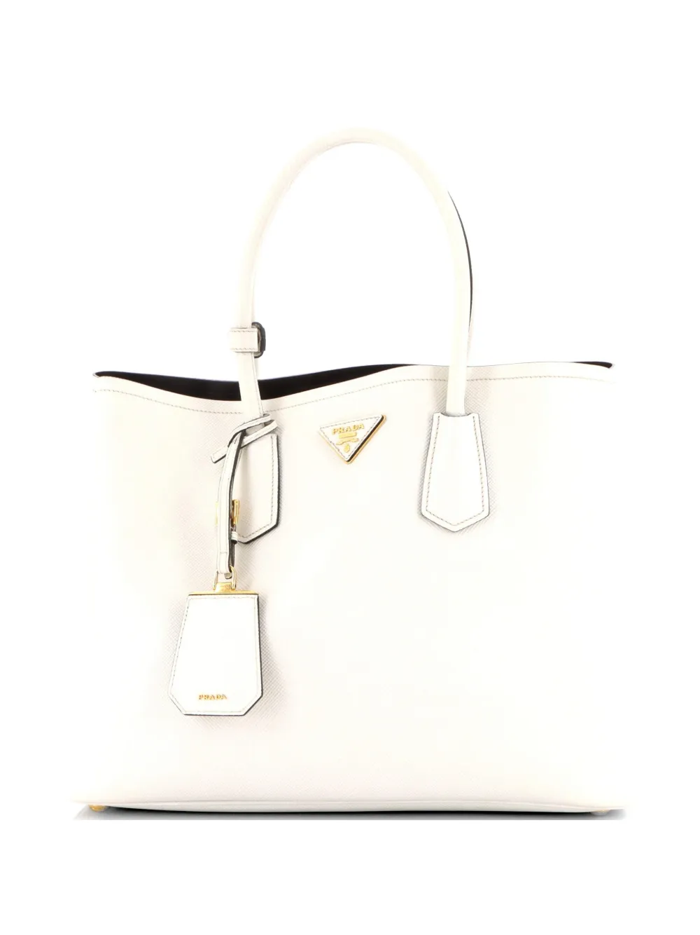 Prada Pre-Owned Cuir Double Saffiano Leather Medium tote bag - Bianco