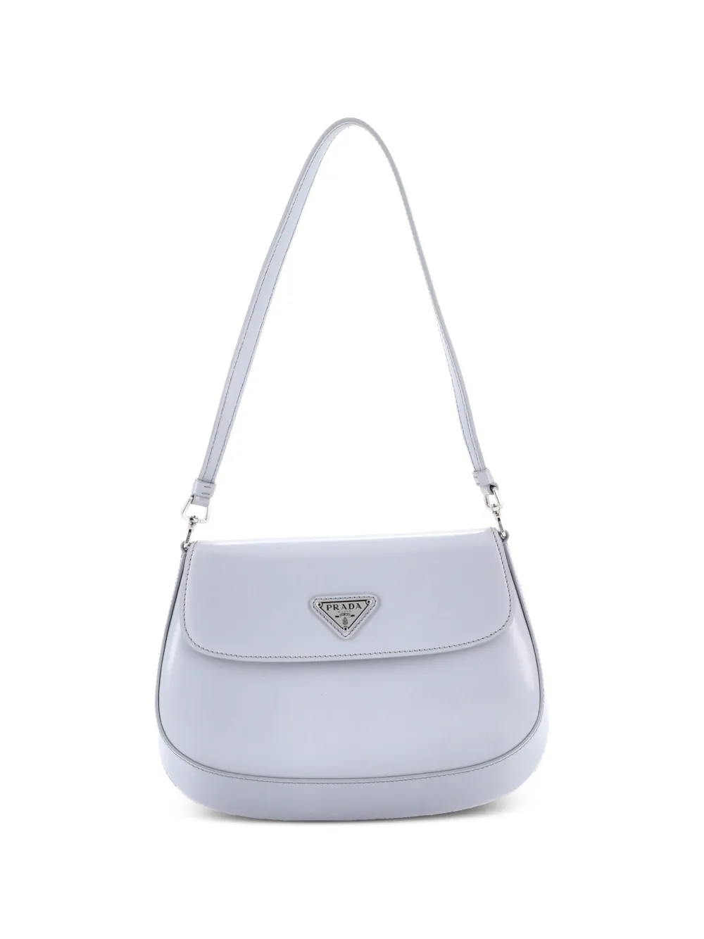 Prada Pre-Owned Cleo Flap Shoulder Bag Spazzolato Leather Small hobo bag - Grigio