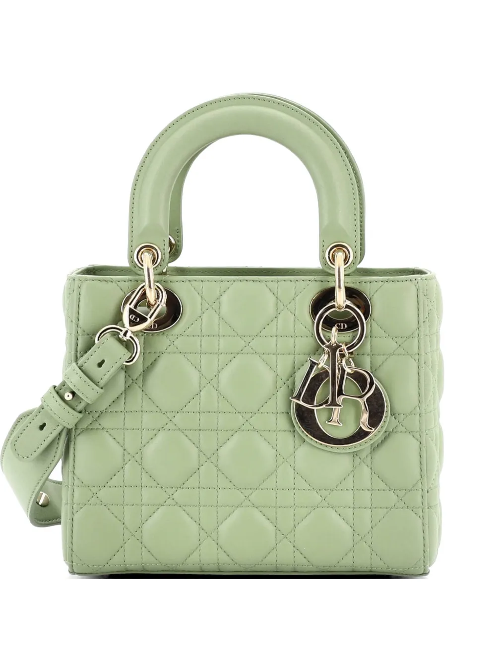 Christian Dior Pre-Owned My ABCDior Lady Dior Bag Cannage Quilt Lambskin crossbody bag - Verde