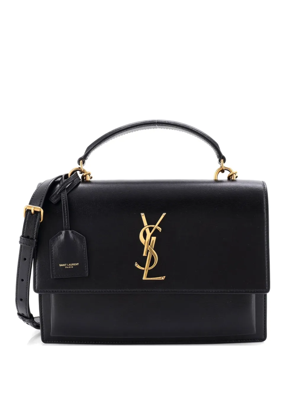 Saint Laurent Pre-Owned Sunset Top Handle Leather Medium shoulder bag - Nero