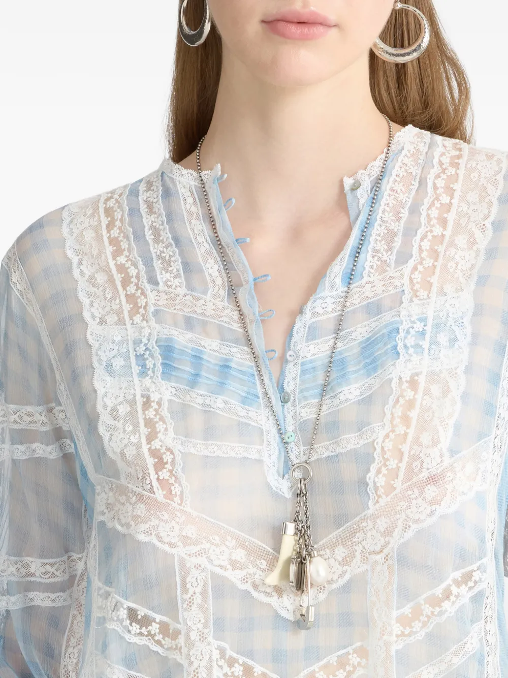 Ermanno Scervino Zijden blouse Blauw