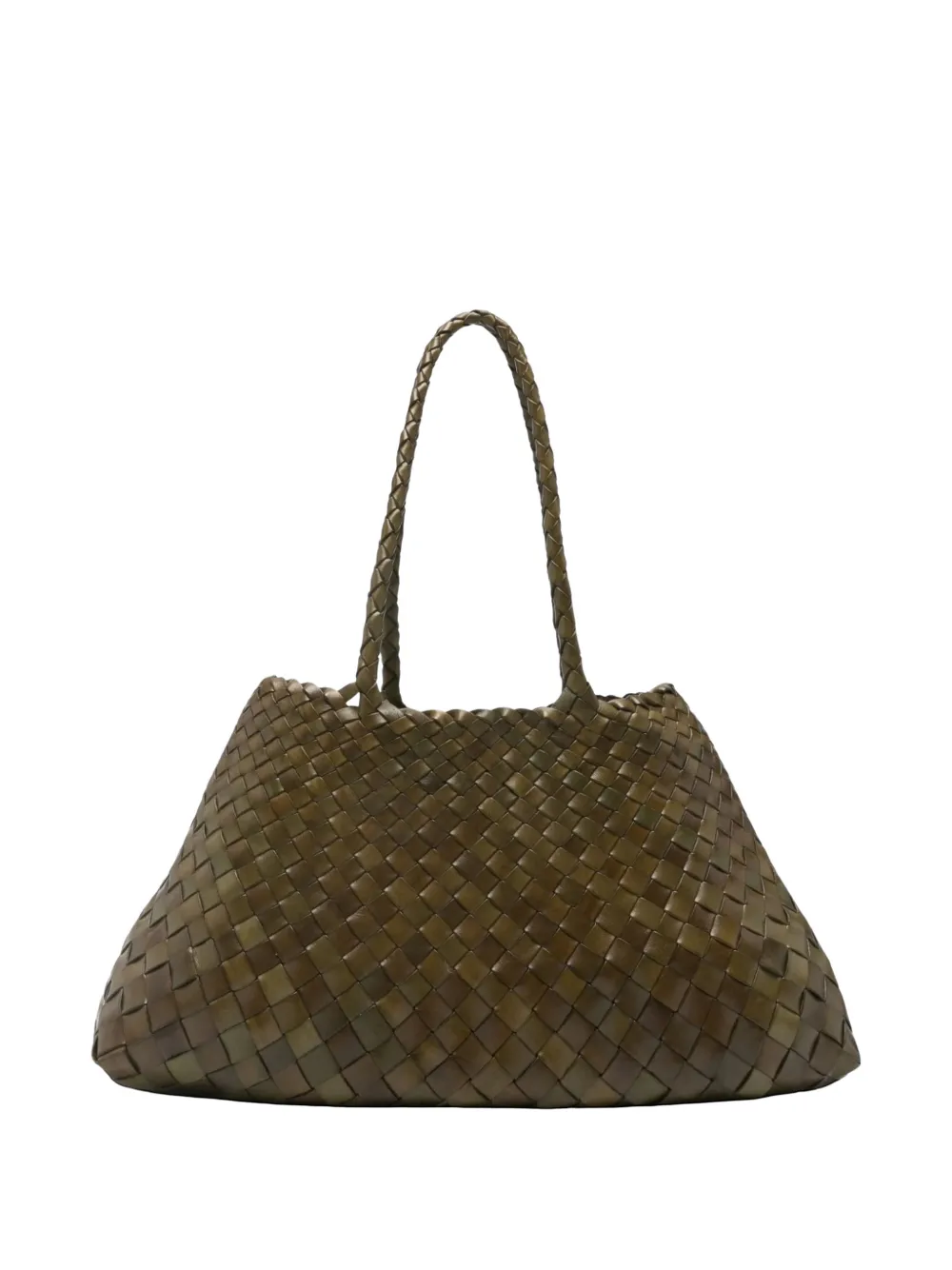 DRAGON DIFFUSION large Santa Croce woven-design shoulder bag - Verde