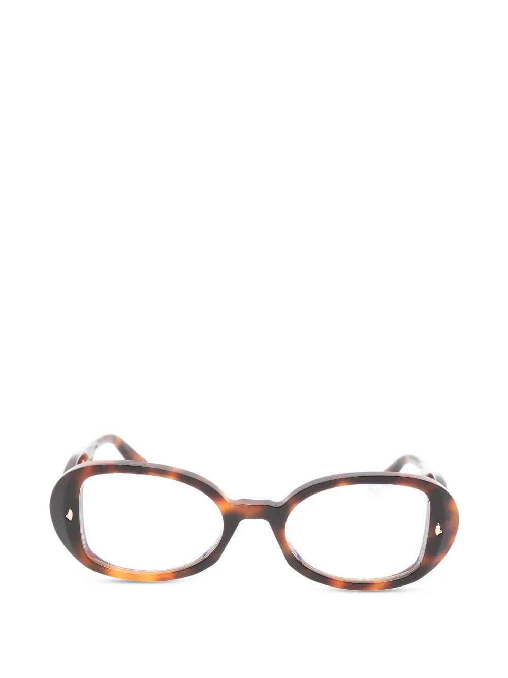 Sestini Eyewear Ventiquattro oval-frame glasses - Marrone