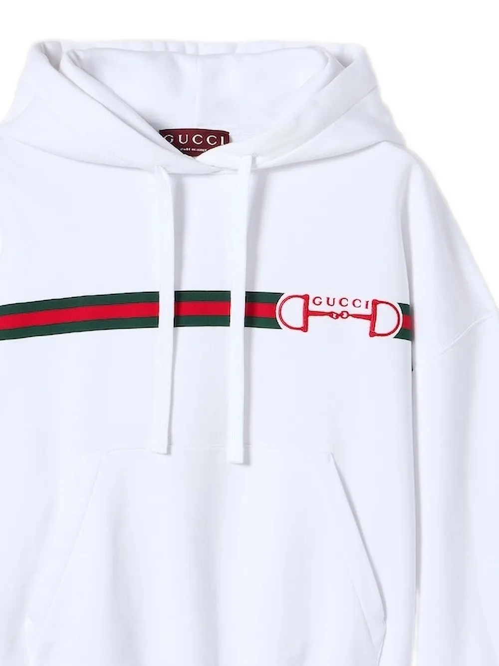  Gucci Sudadera Con Capucha Y Estampado Web - Blanco 
