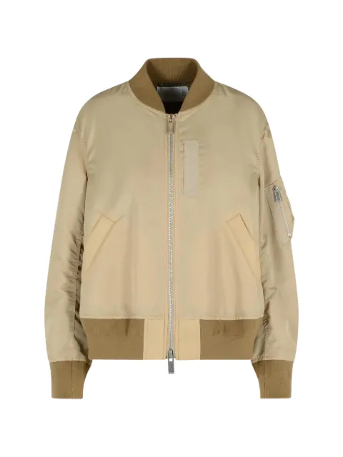 sacai ribbed-trims bomber jacket
