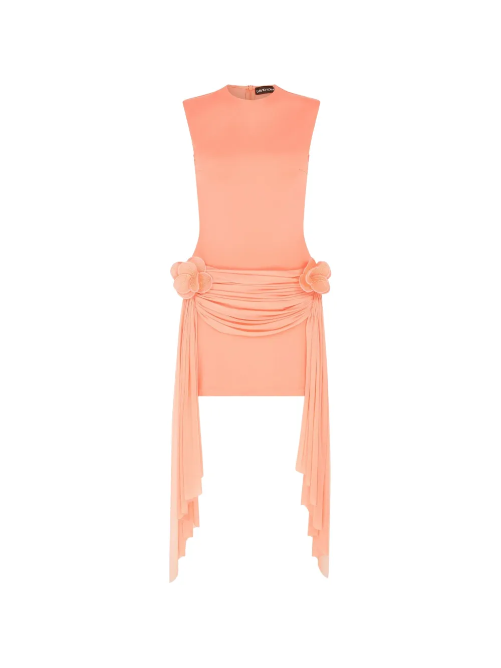 David Koma side-flower draped mini dress - Pink