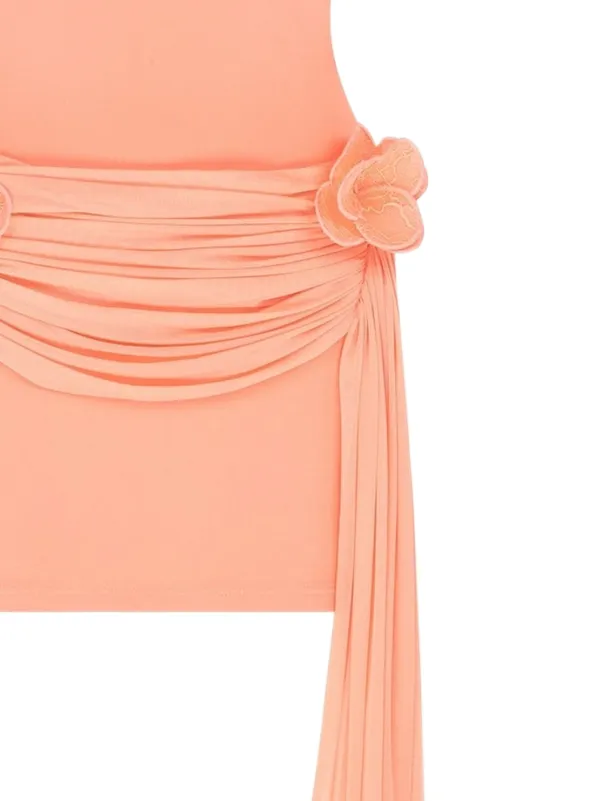 strapless open back dress David Koma Crystal Brooch and Draped Hem Mini Dress Pink/Silver / 6 main image 0