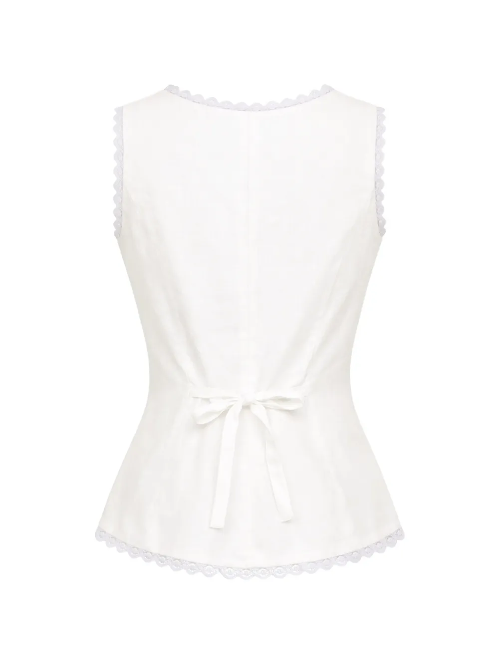Reformation Amela gilet met kant Wit