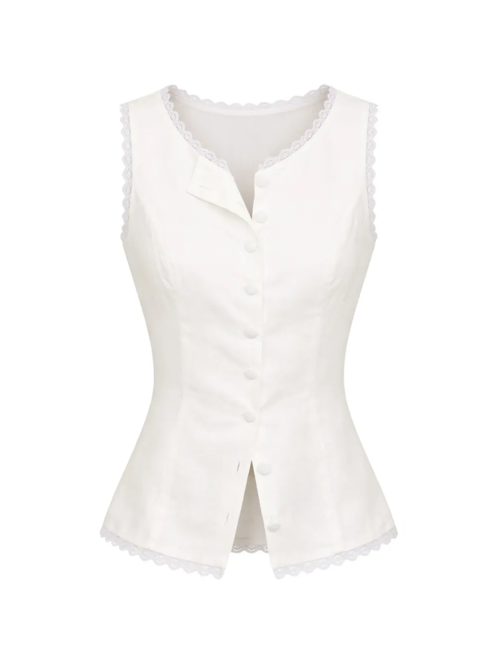 Reformation Amela lace-detail vest - Bianco