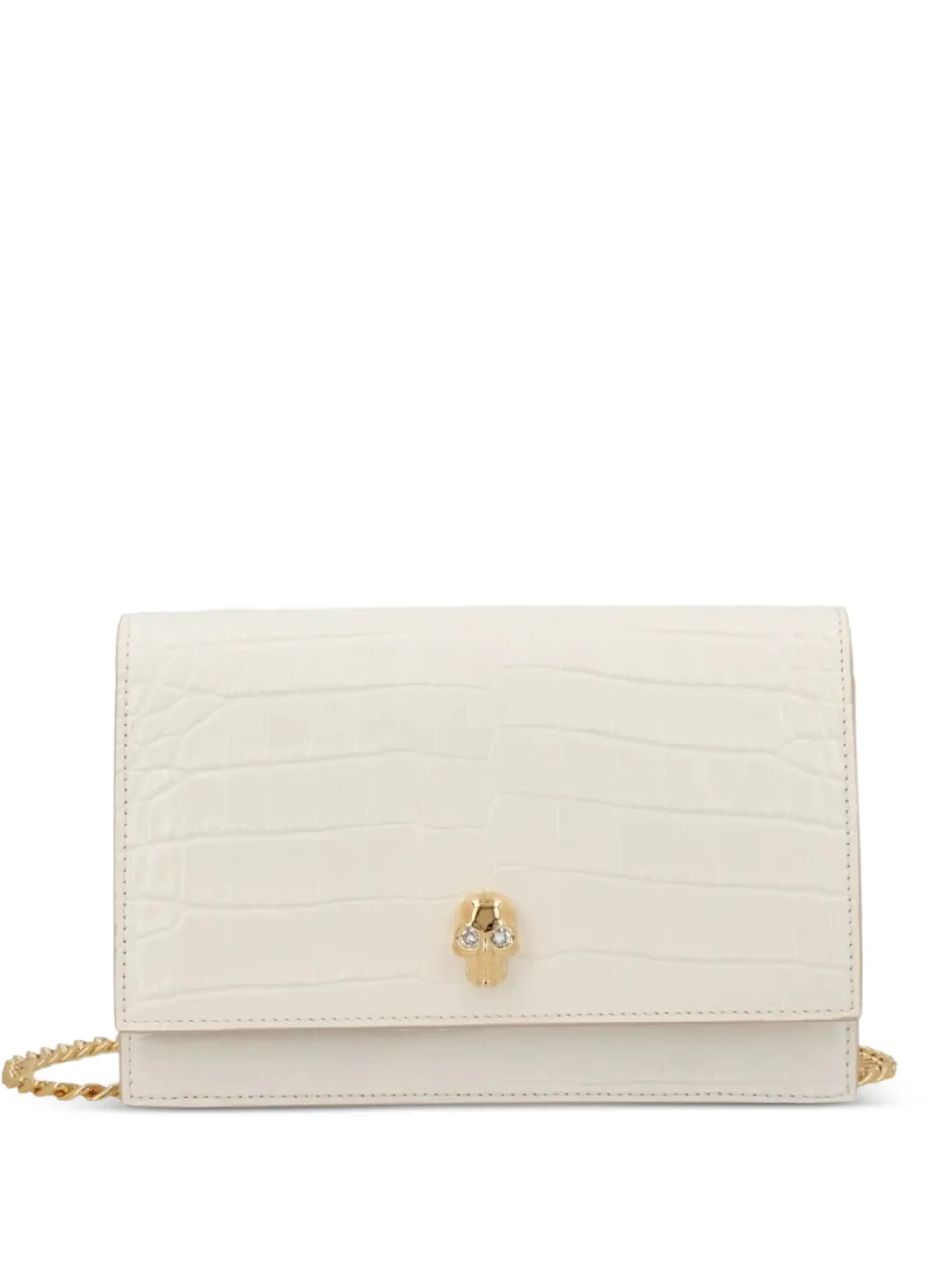 Alexander McQueen Borsa a tracolla con dettaglio teschio - Bianco