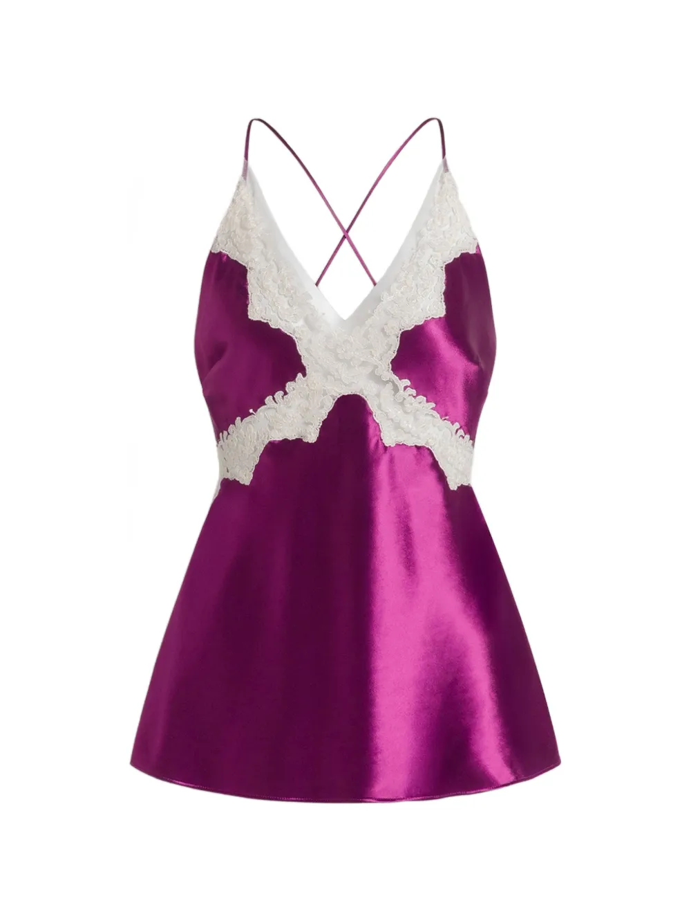 Alberta Ferretti V-neck lace-detail top - Viola