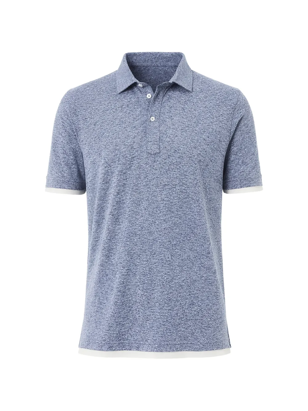 Brunello Cucinelli mélange-effect polo shirt - Blu