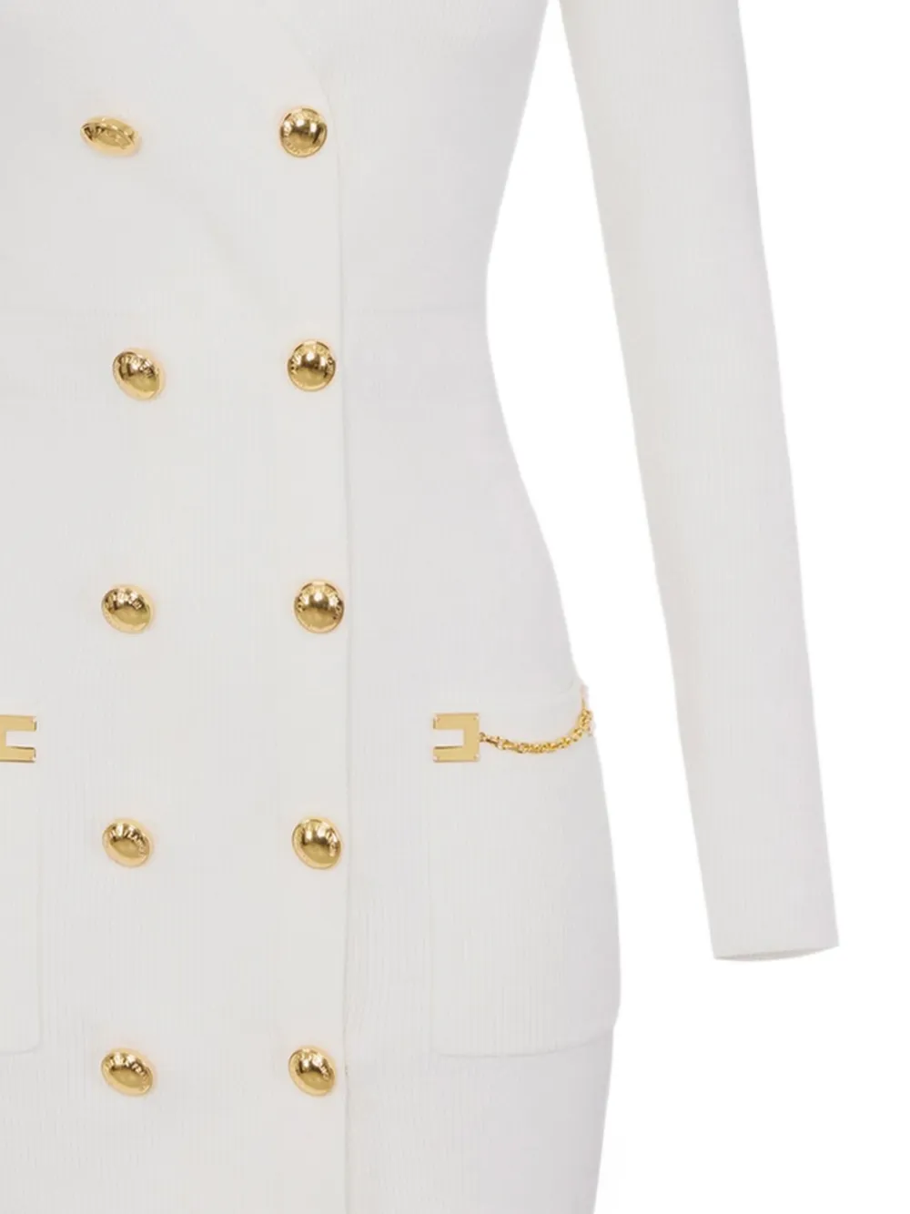 Elisabetta Franchi Mini-jurk met dubbele rij knopen Wit