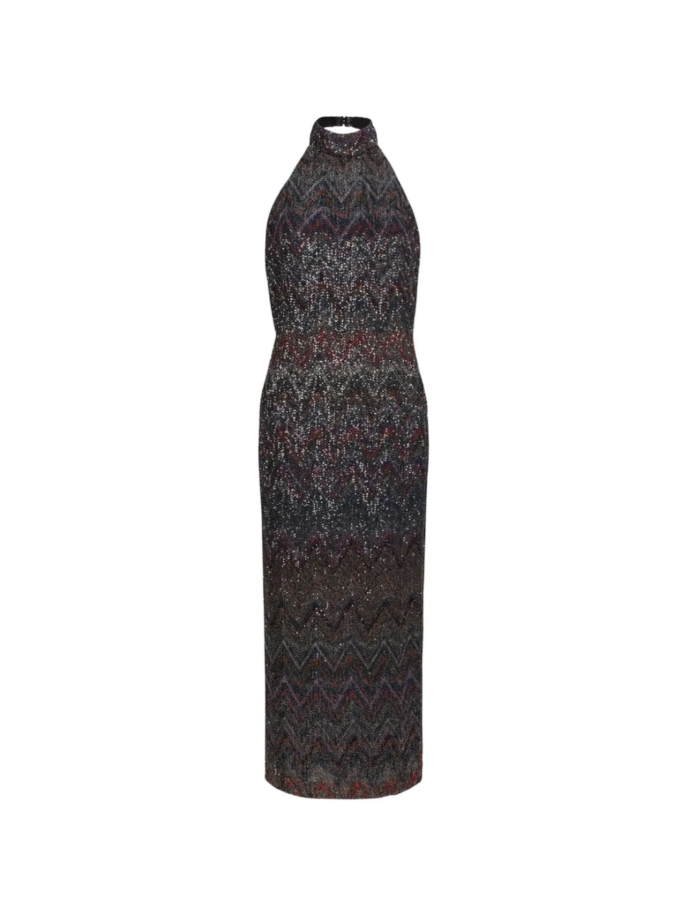 Missoni chevron-pattern halterneck maxi dress - Black