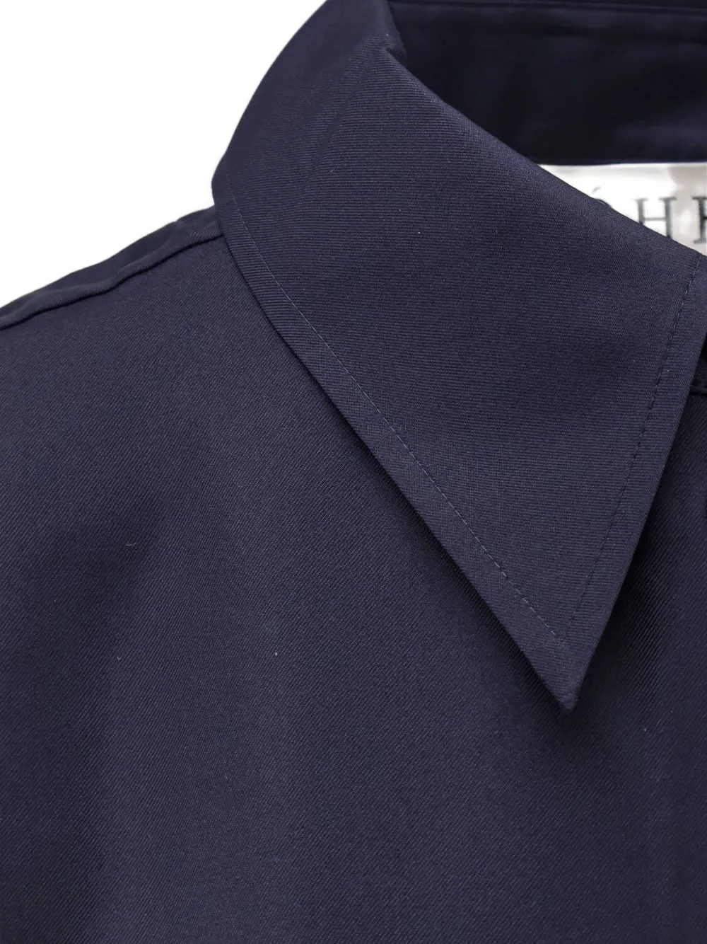 Róhe Long Silk Shirt in Blue, view 3