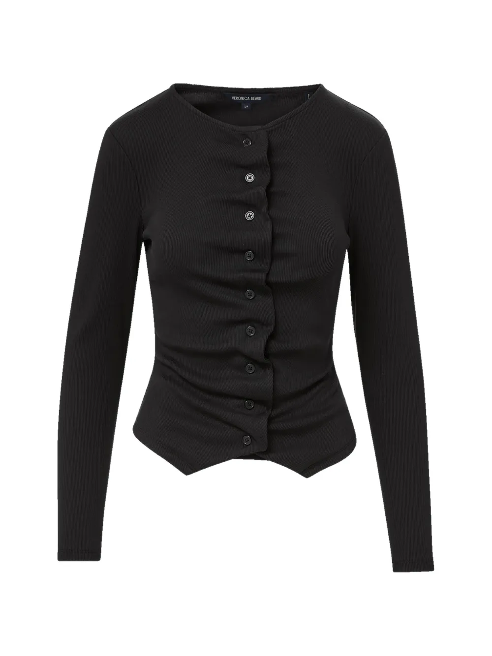 Veronica Beard Jasminah button ribbed cardigan - Nero