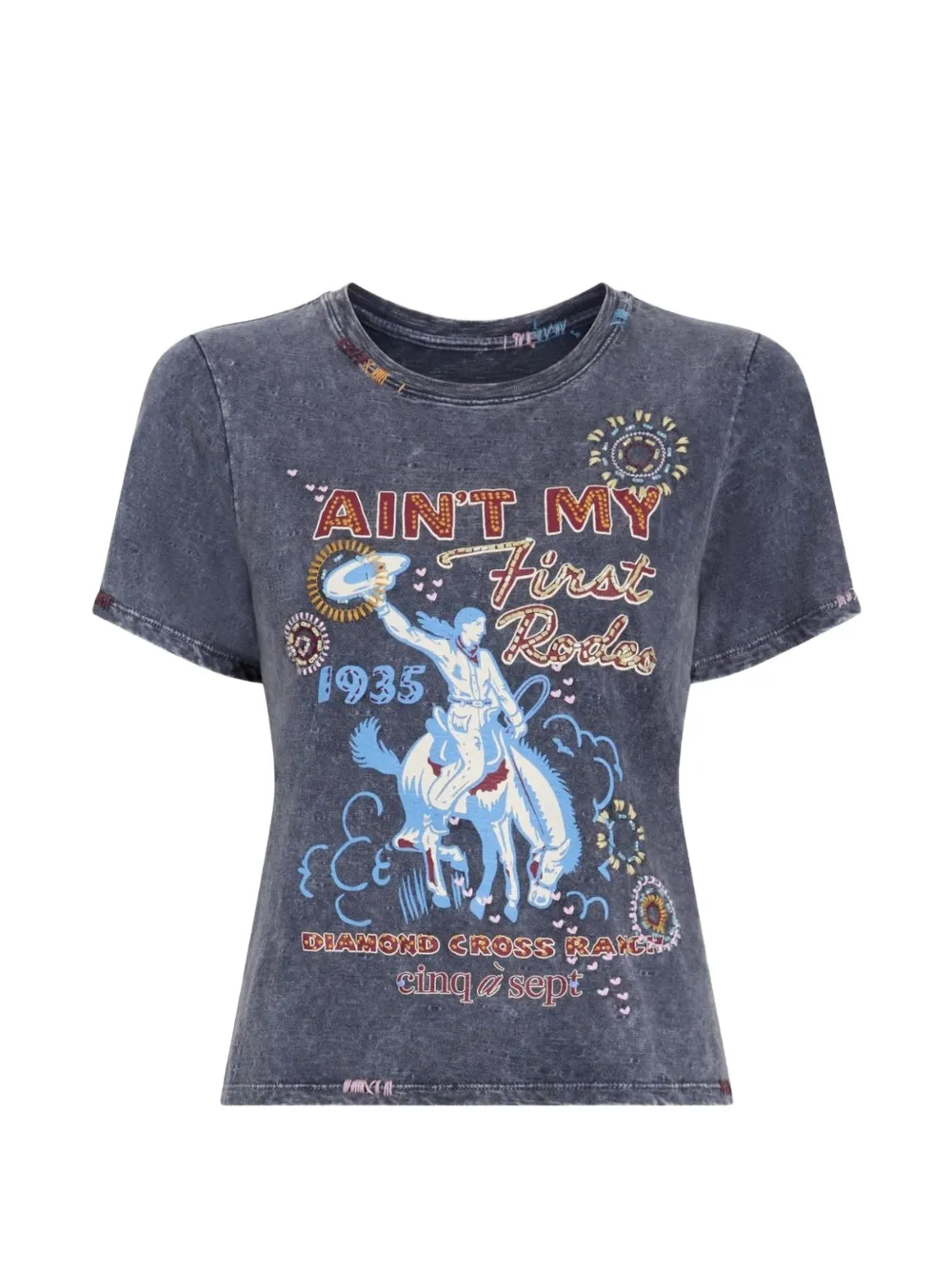 Cinq A Sept Aint My First Rodeo graphic T-shirt - Blu