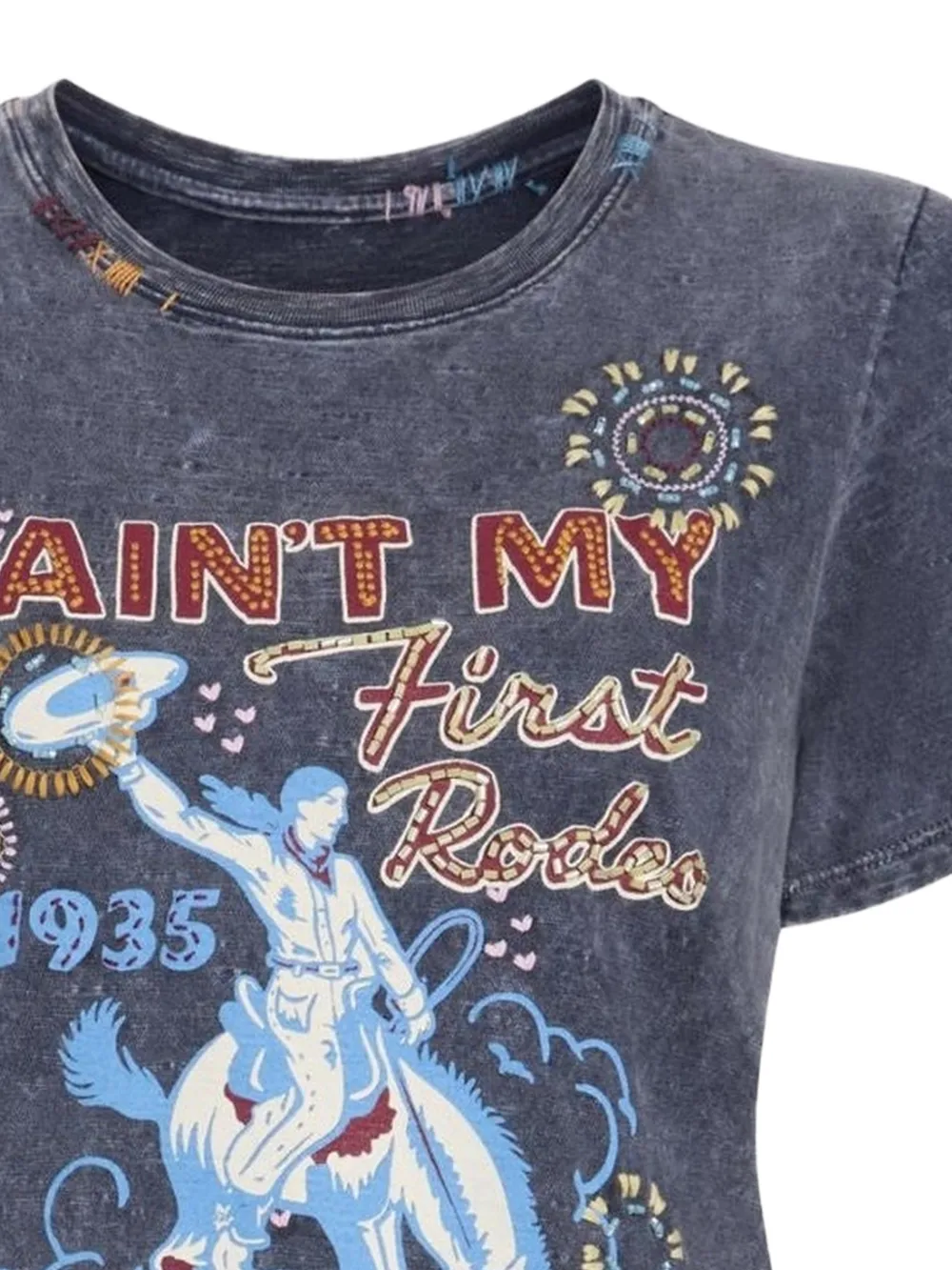  Cinq A Sept Aint My First Rodeo Graphic T-shirt - Blue 
