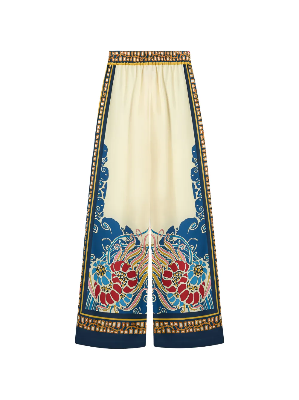 La Doublej Floral Palazzo Trousers In Yellow