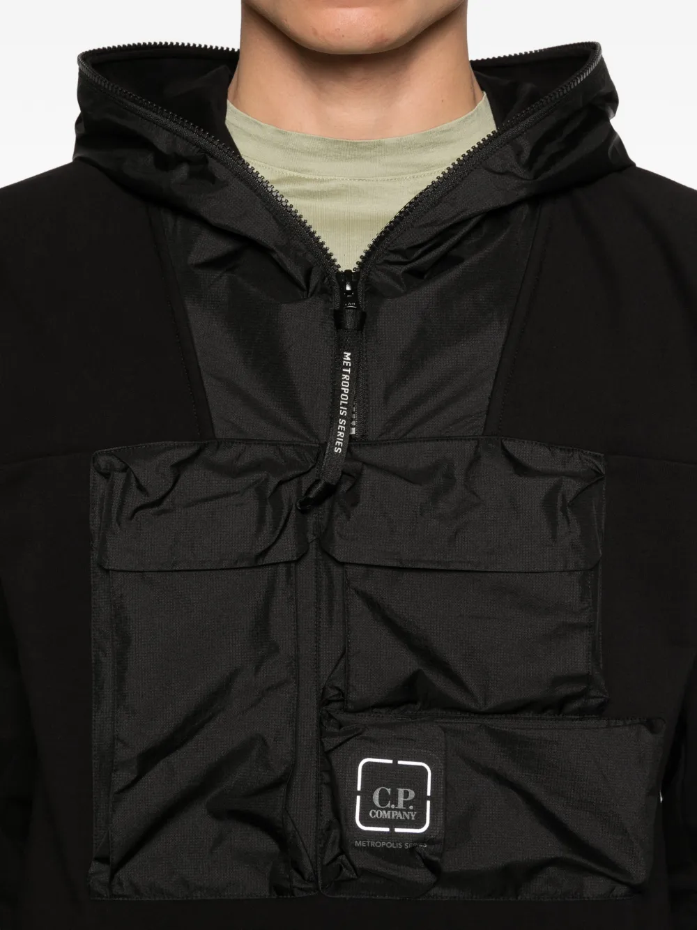 C.P. Company Hoodie met halve rits Zwart
