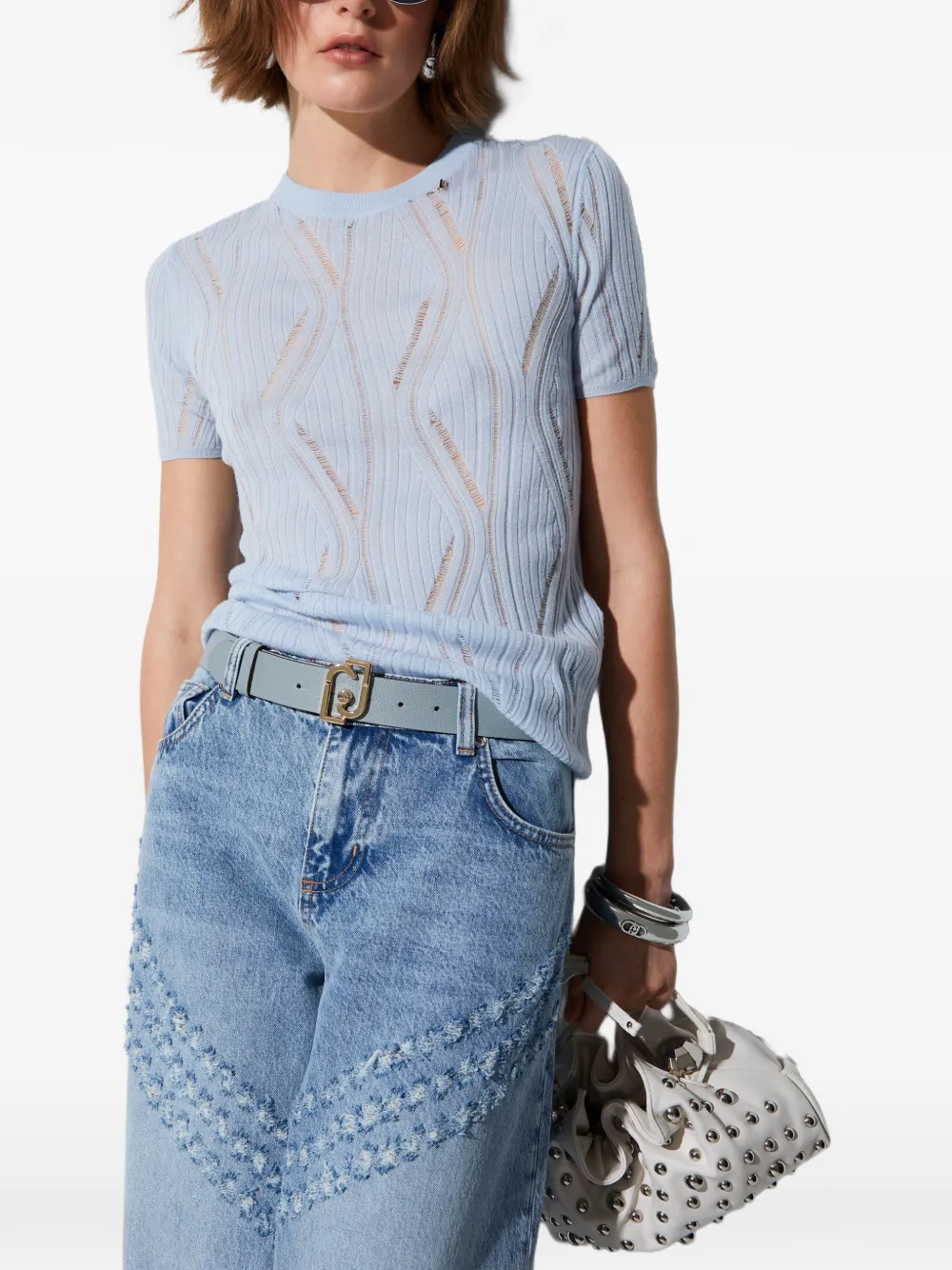 LIU JO Top met korte mouwen en ronde hals Blauw