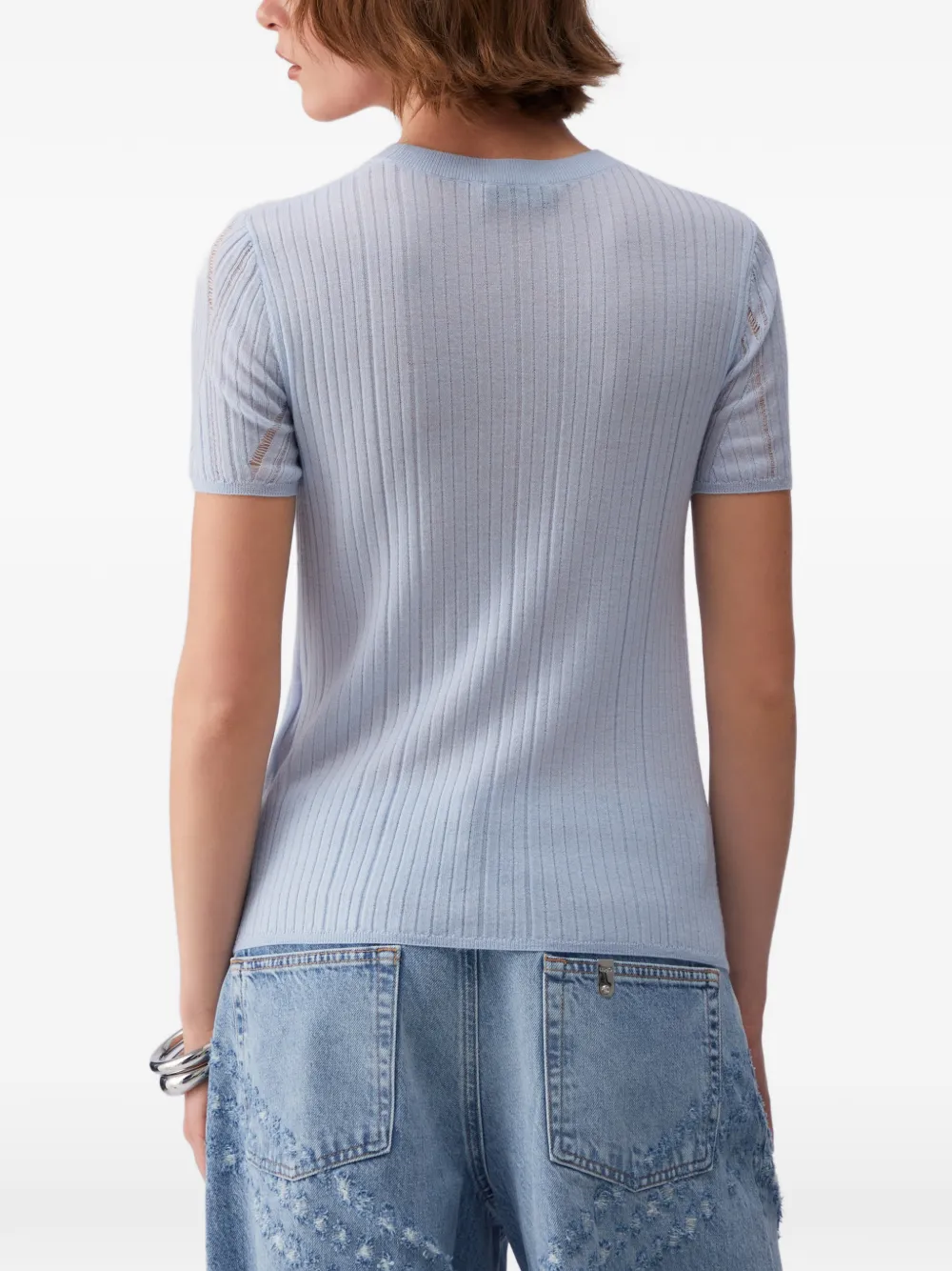 LIU JO Top met korte mouwen en ronde hals Blauw