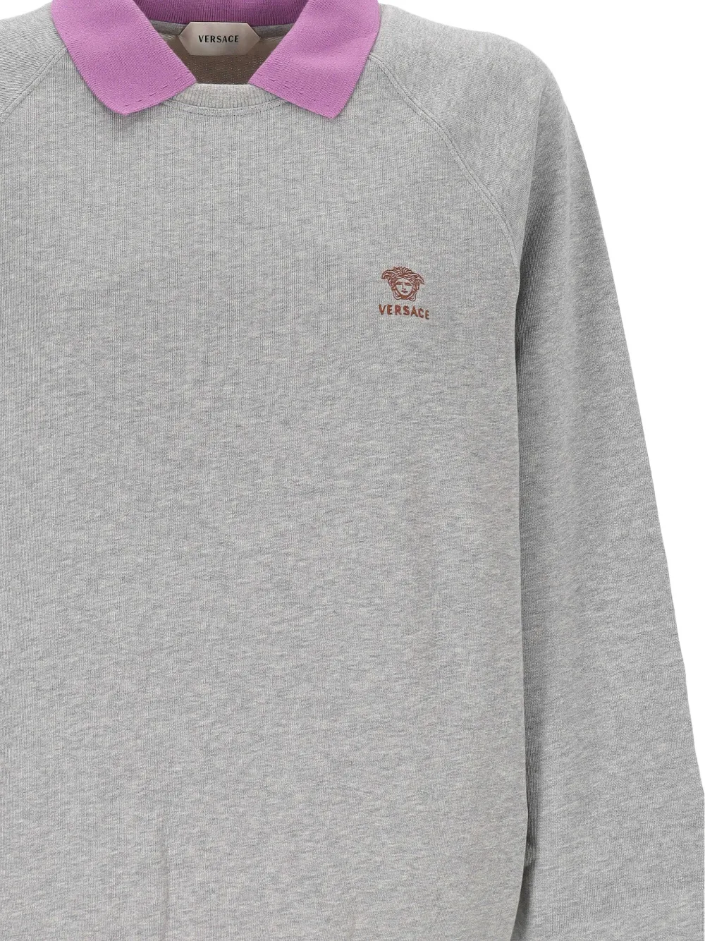 Versace Sweater met borduurwerk en polokraag Grijs