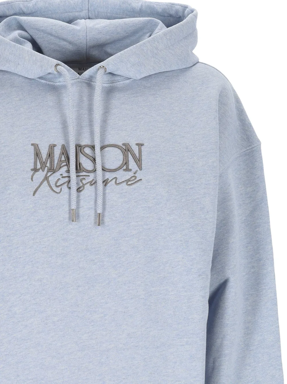  Maison Kitsuné Logo-embroidered Hoodie - Blue 