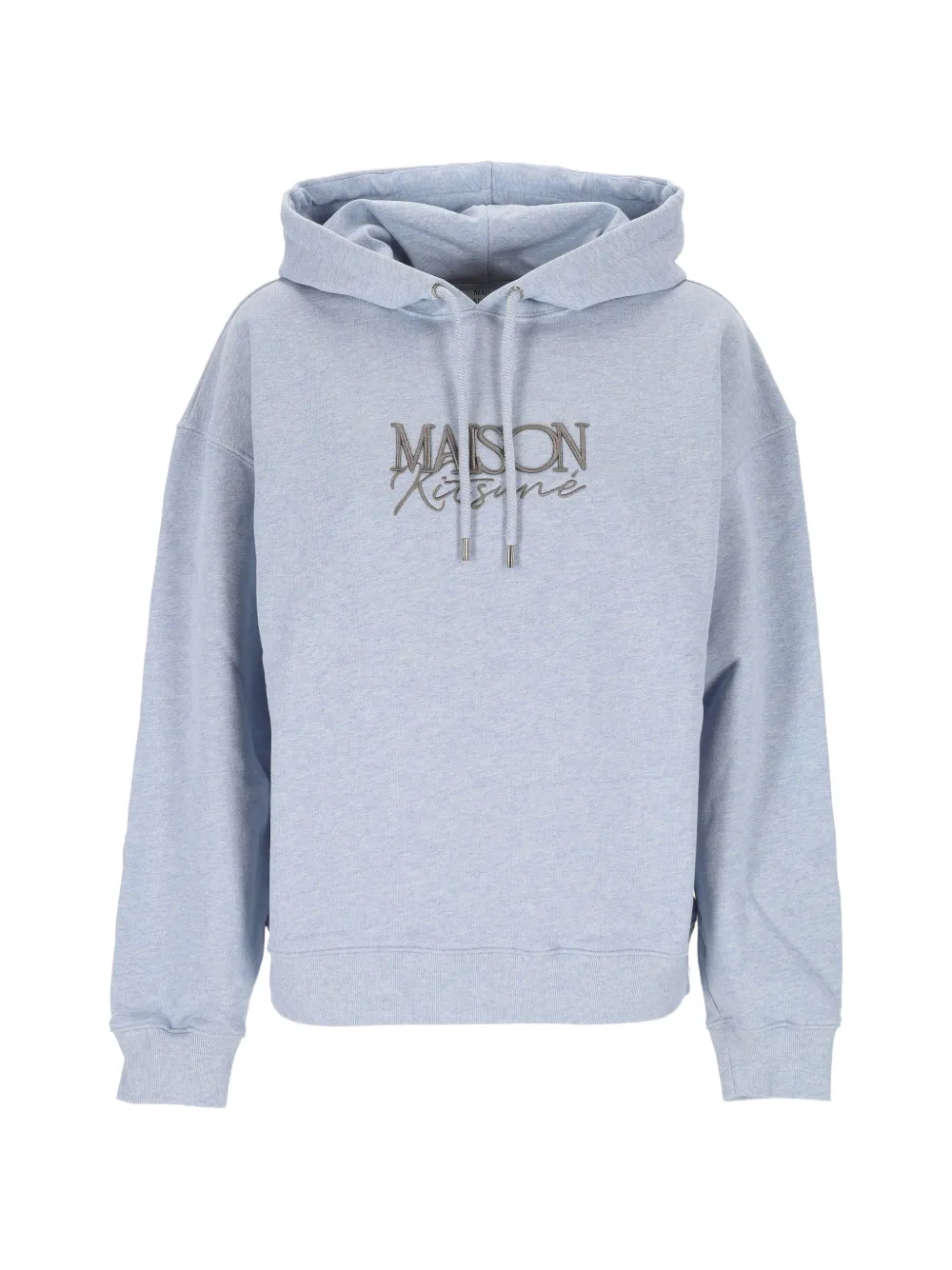 Maison Kitsuné logo-embroidered hoodie - Blu