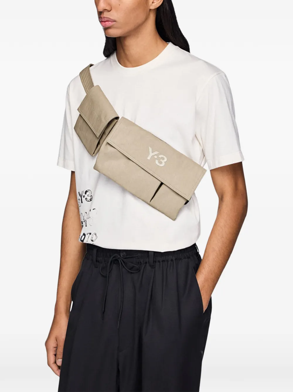 Y-3 Heuptas met logo Beige