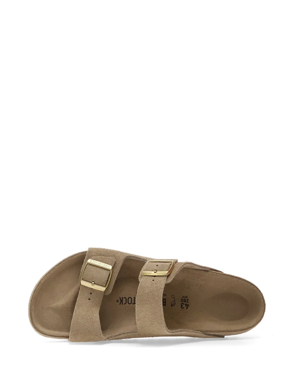 Birkenstock Arizona suède sandalen met gesp Beige