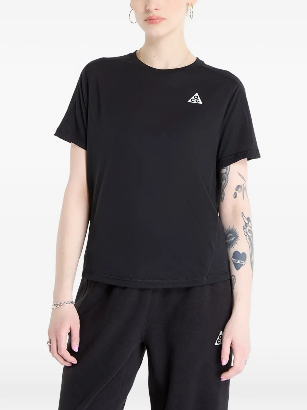 Nike Trail hardlooptop met korte mouwen Zwart
