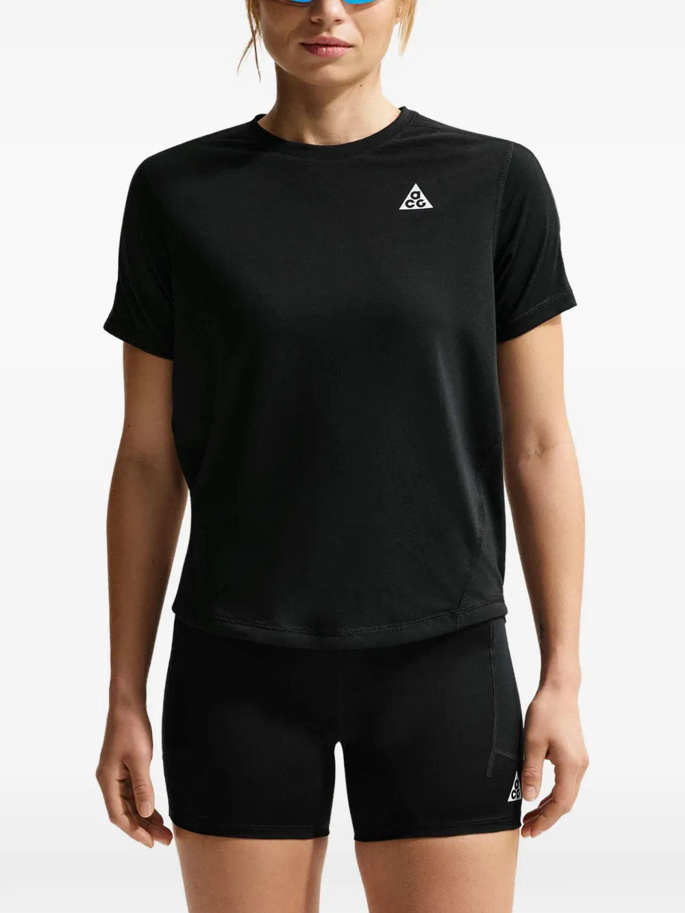 Nike Trail hardlooptop met korte mouwen Zwart